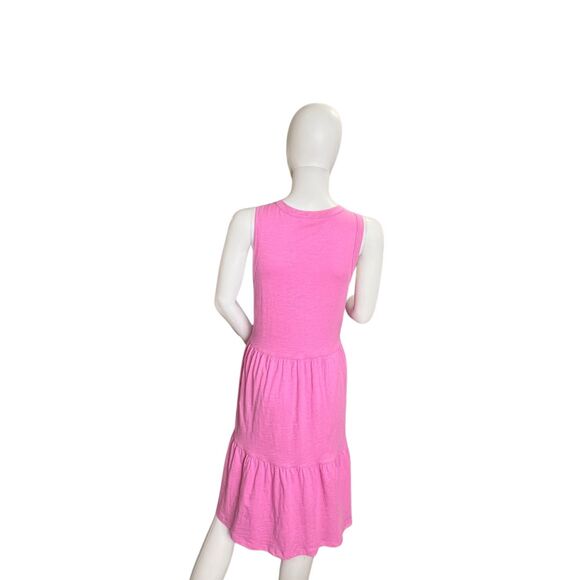 Terra & Sky Dress 0X Pink Tiered Ruffle Hem Cottagecore Trapeze Knit Sundress - Picture 2 of 12